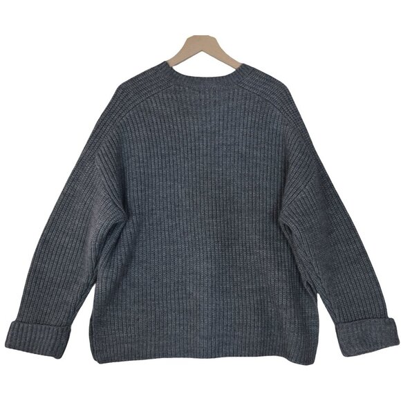 ASOS Grey Knit Sweater M Chunky Ribbed Minimalist Cozy Normcore Soft Grunge - Picture 2 of 9